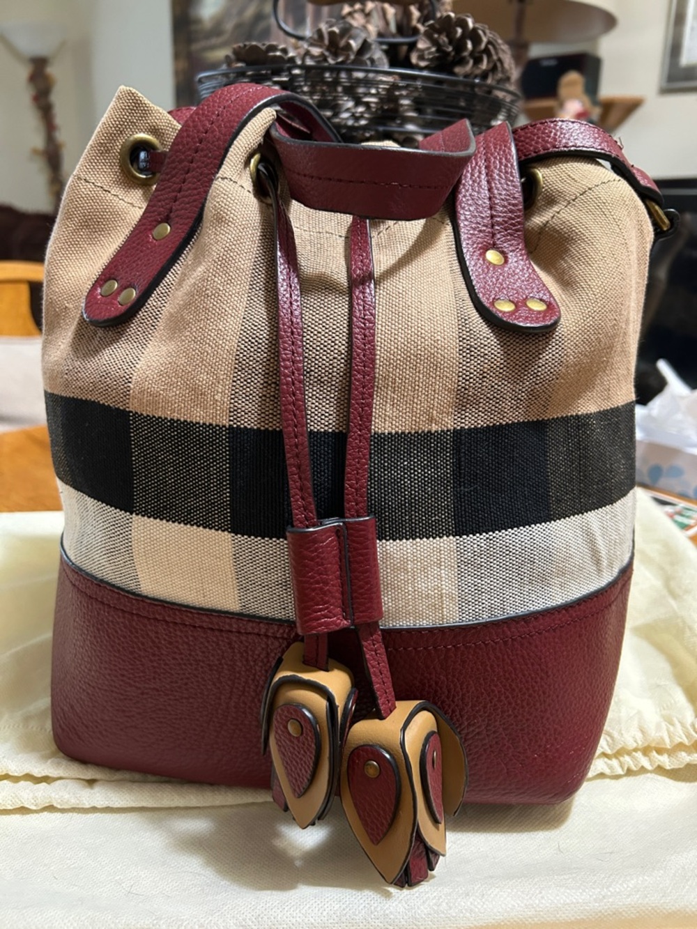 BURBERRY Drawstring Bucket Bag